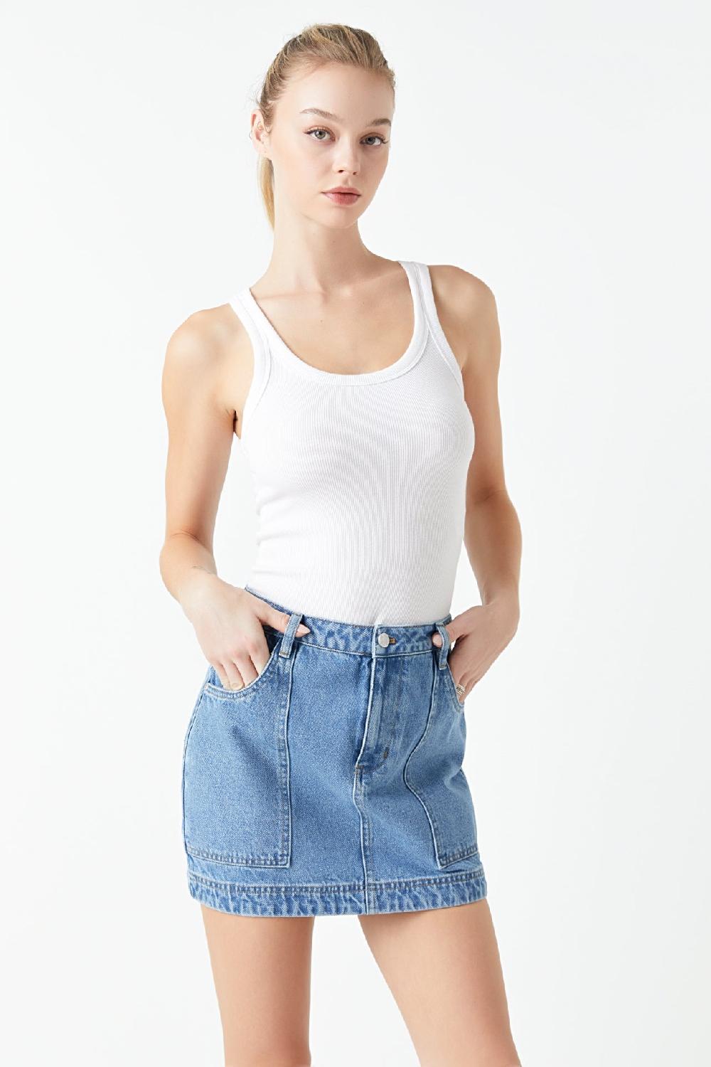Endless Rose Denim Mini Skirt DENIM