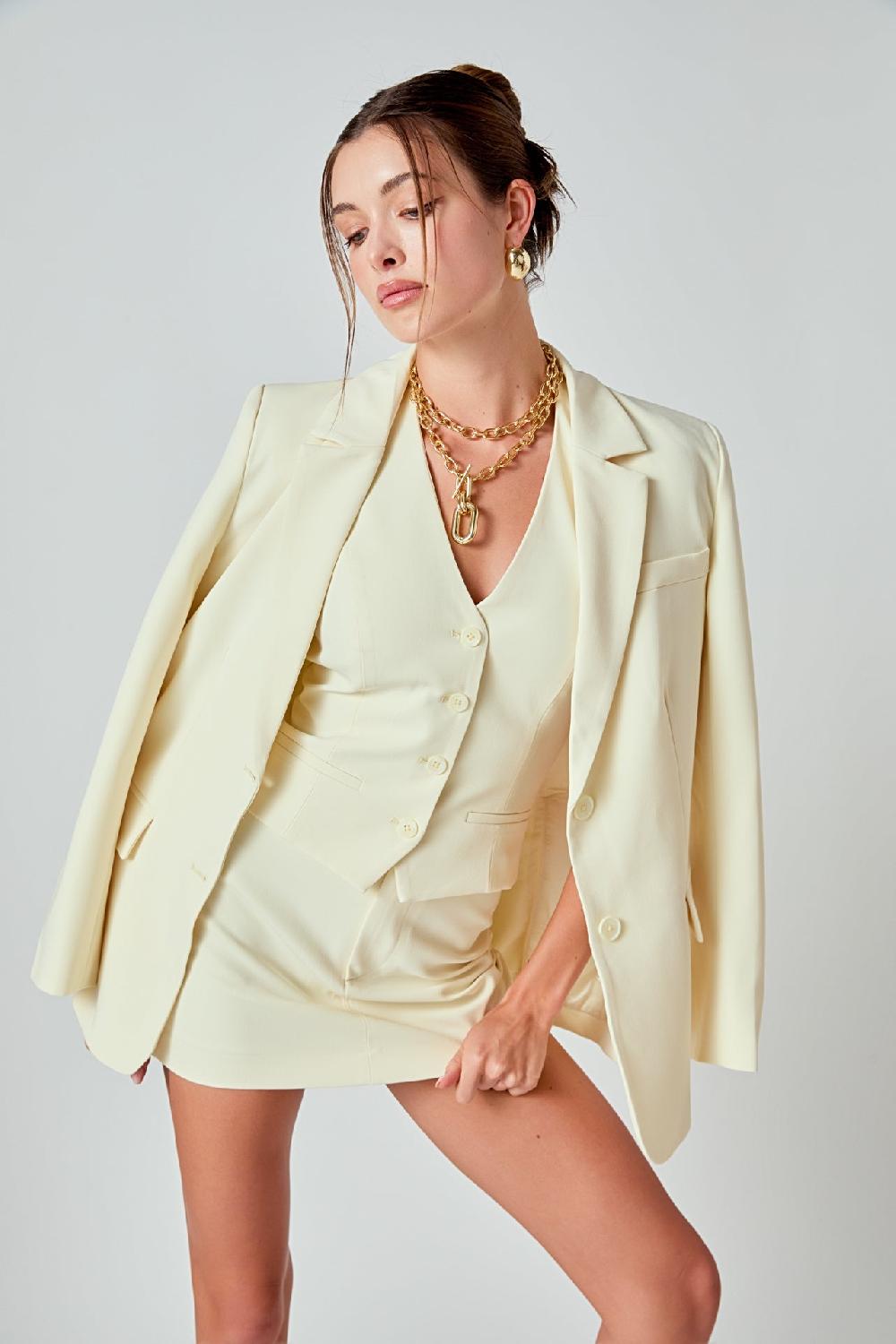 endless rose Diana Standard 2 Button Blazer BUTTER