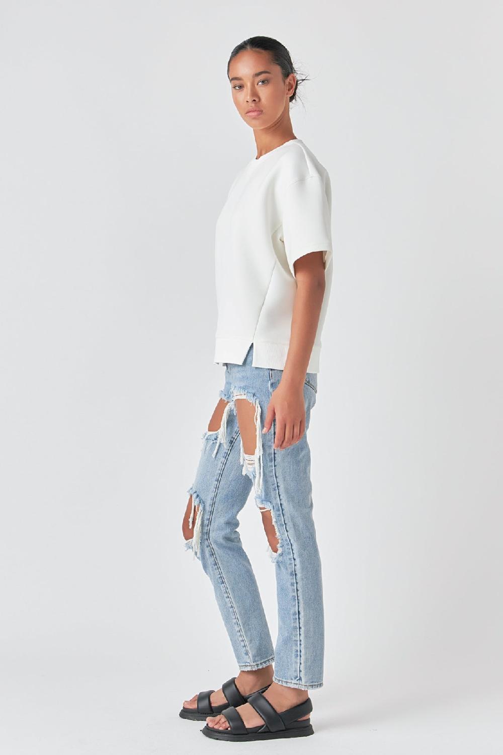 Endless Rose Distressed Denim LIGHT DENIM