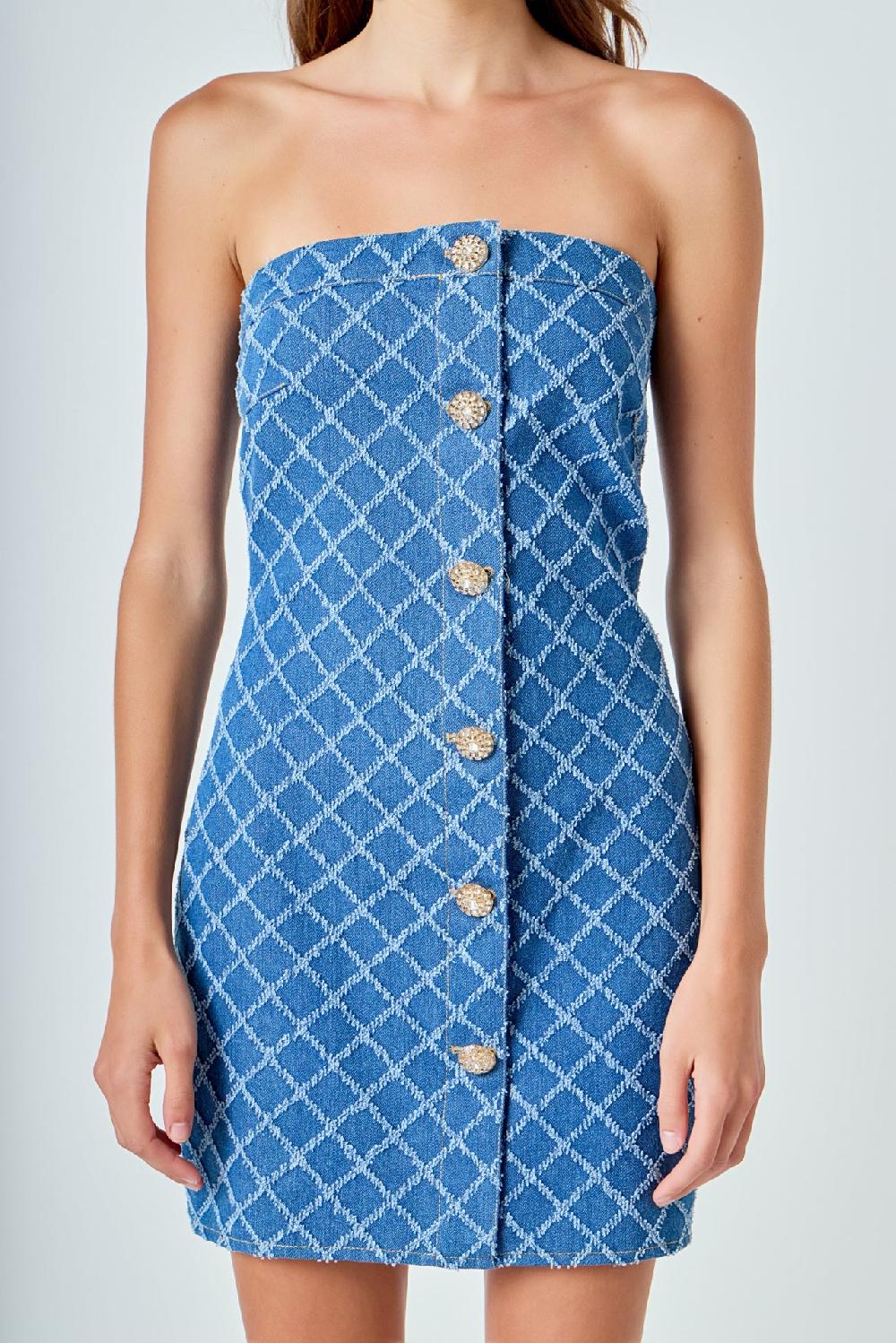 Endless Rose Distressed Denim Mini Dress DENIM