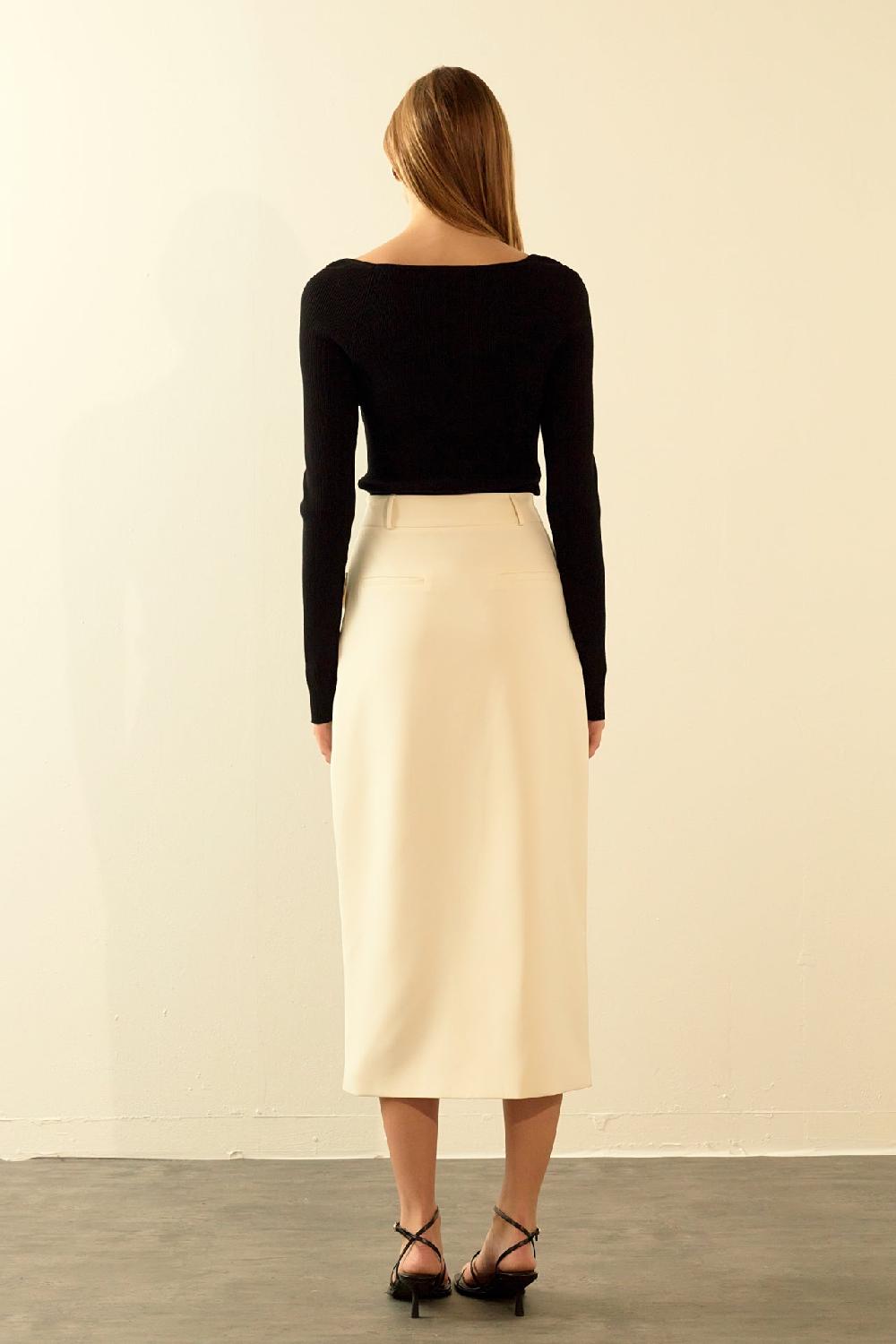 Endless Rose Double Cut Out Knit Top BLACK