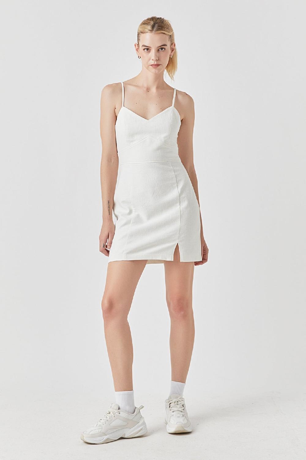 Endless Rose Double Elastic Strap Mini Dress IVORY