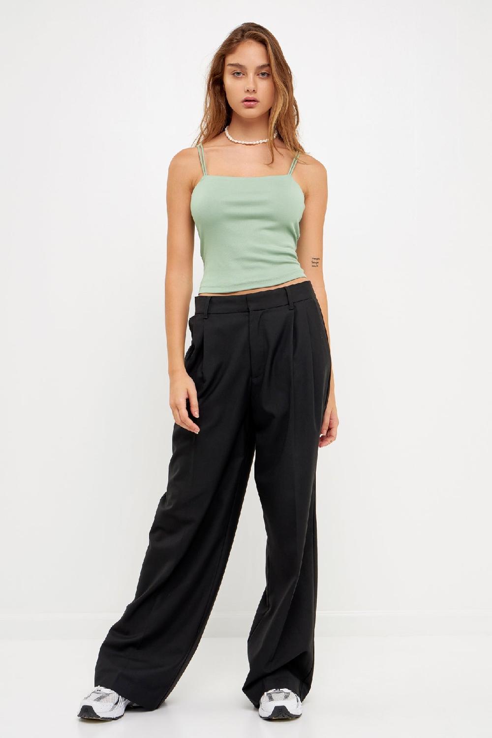 Endless Rose Double Strap Cami Top SAGE