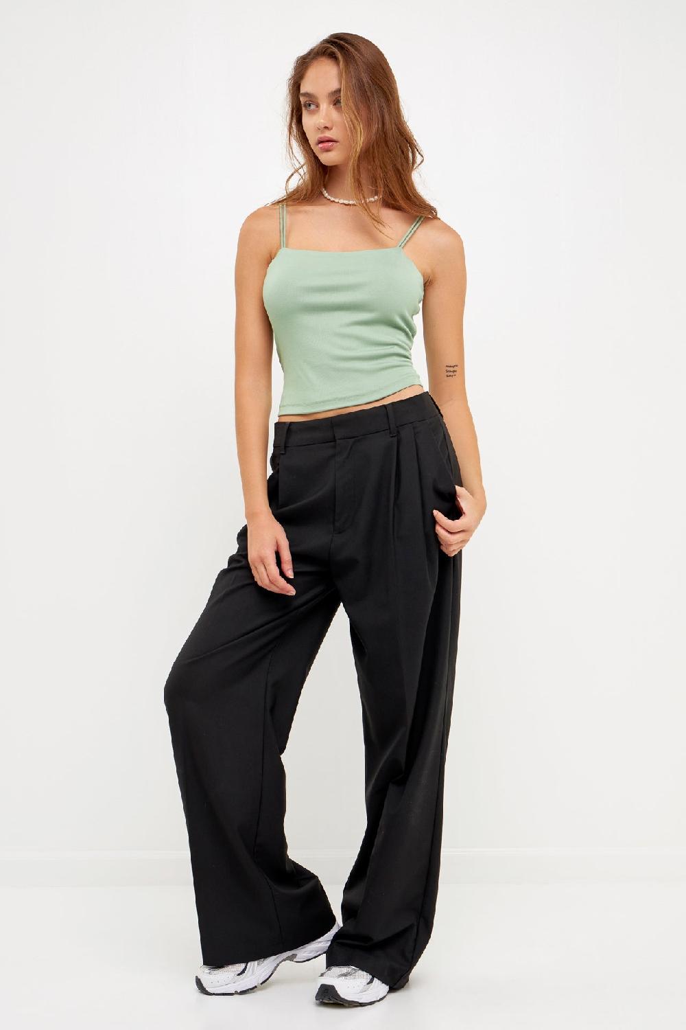 Endless Rose Double Strap Cami Top SAGE