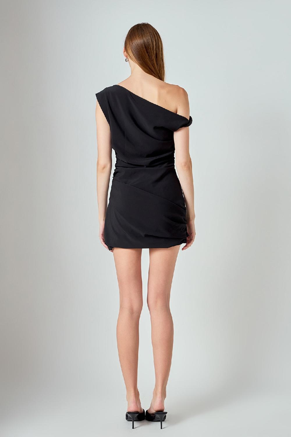 Endless Rose Draped Mini Dress BLACK