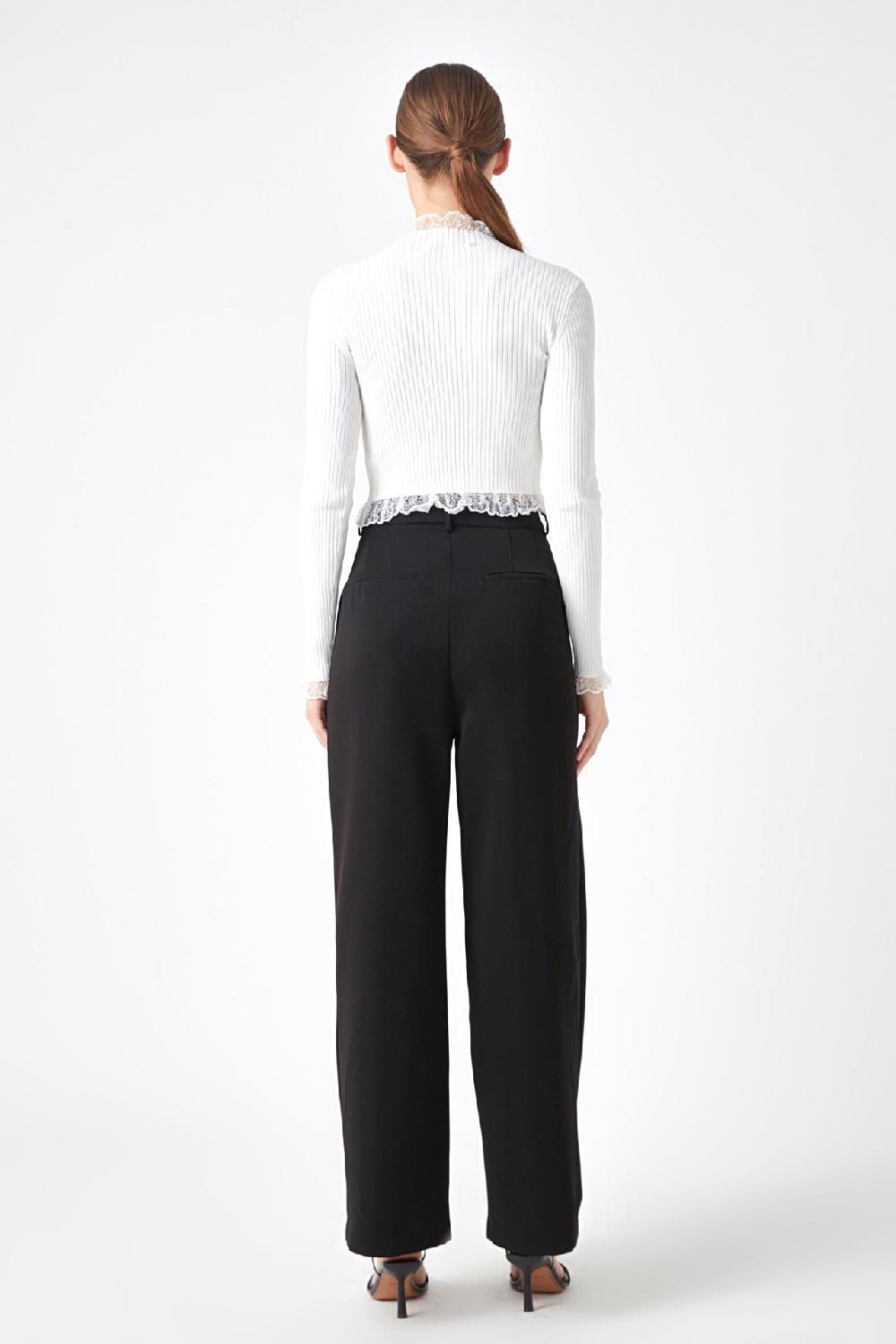 Endless Rose Edge Detail Fitted Sweater IVORY