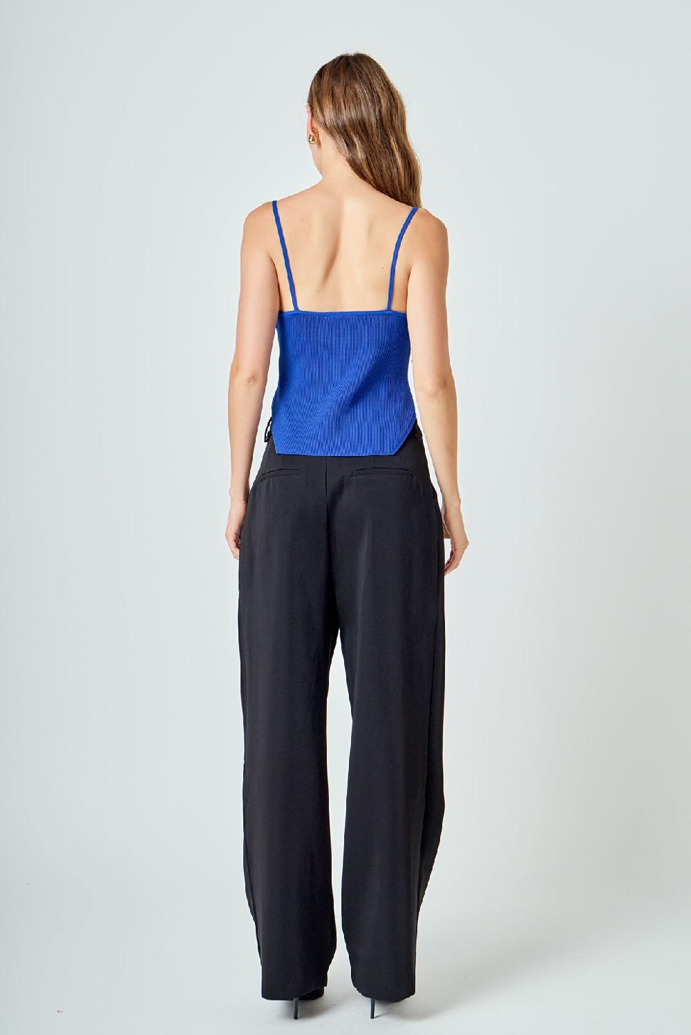 Endless Rose Elevated Corset Knit Cami BLUE