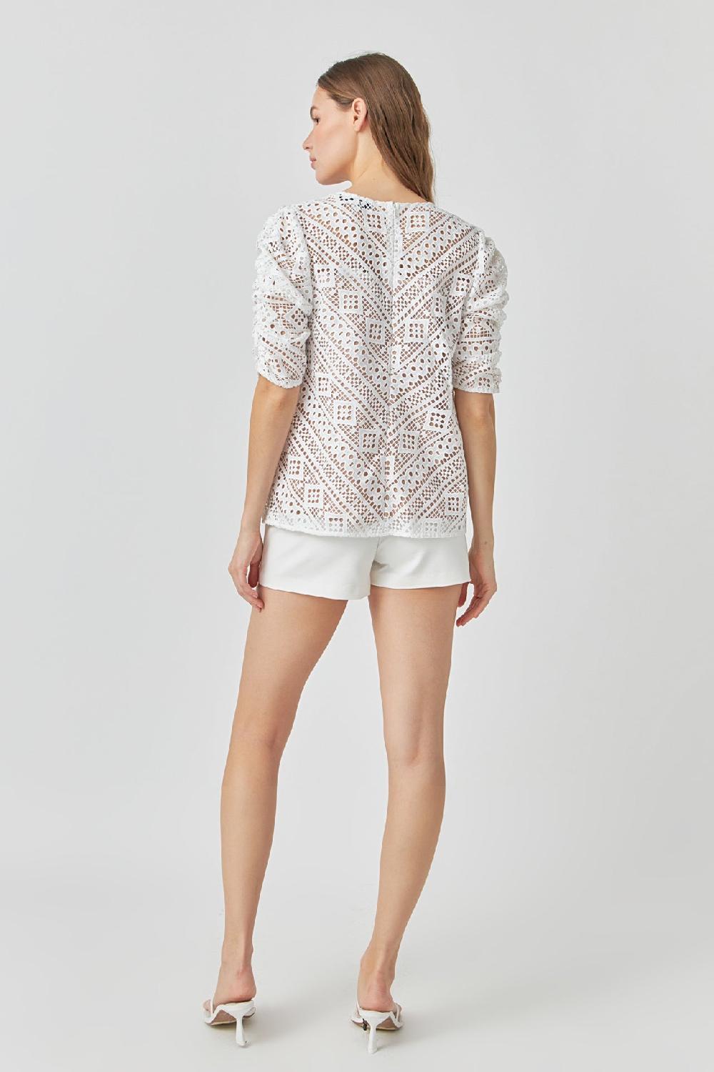 Endless Rose Embroidered Lace Top WHITE