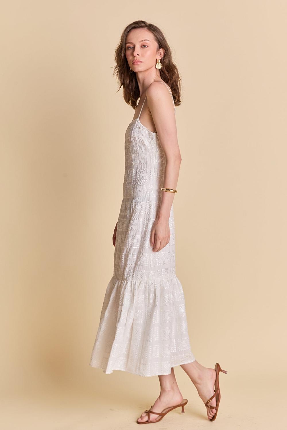 Endless Rose Embroidered Sequins Maxi Dress WHITE