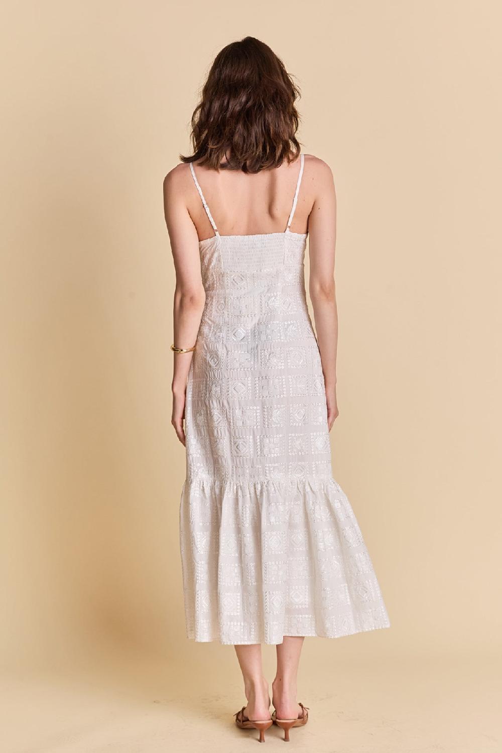 Endless Rose Embroidered Sequins Maxi Dress WHITE