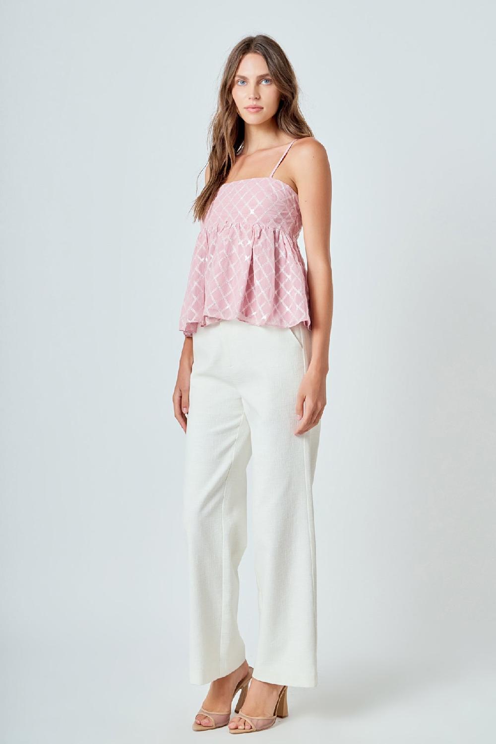 Endless Rose Embroidered Sequins Top PINK