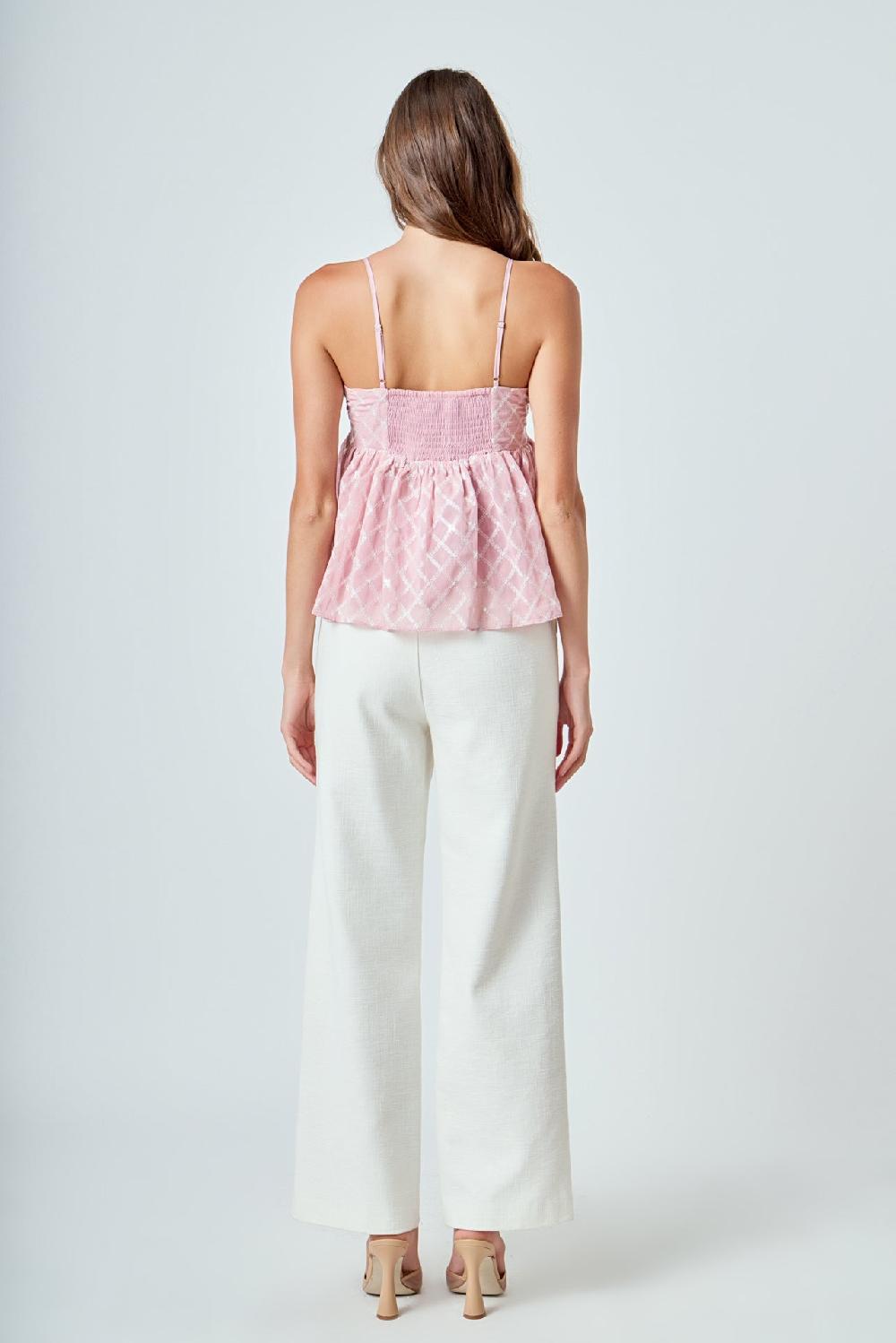 Endless Rose Embroidered Sequins Top PINK