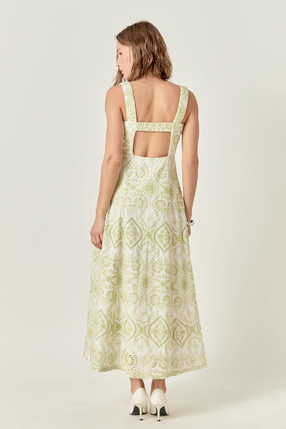 Endless Rose Eyelet Maxi Dress PISTACHIO