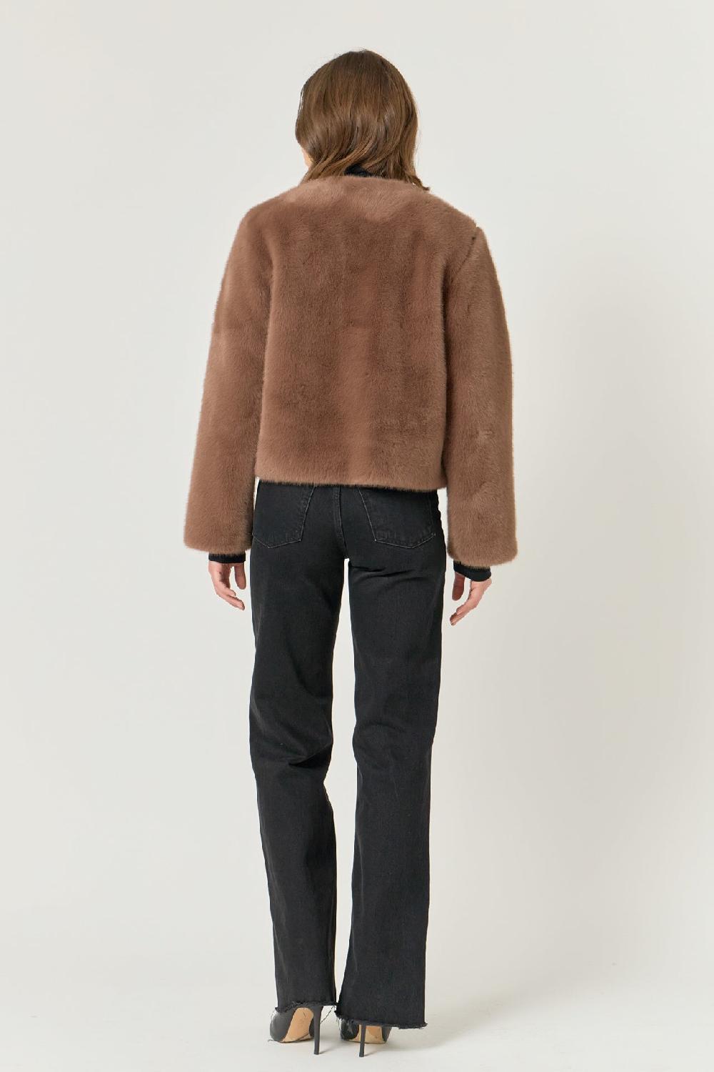 Endless Rose Faux Fur Lady Jacket BROWN