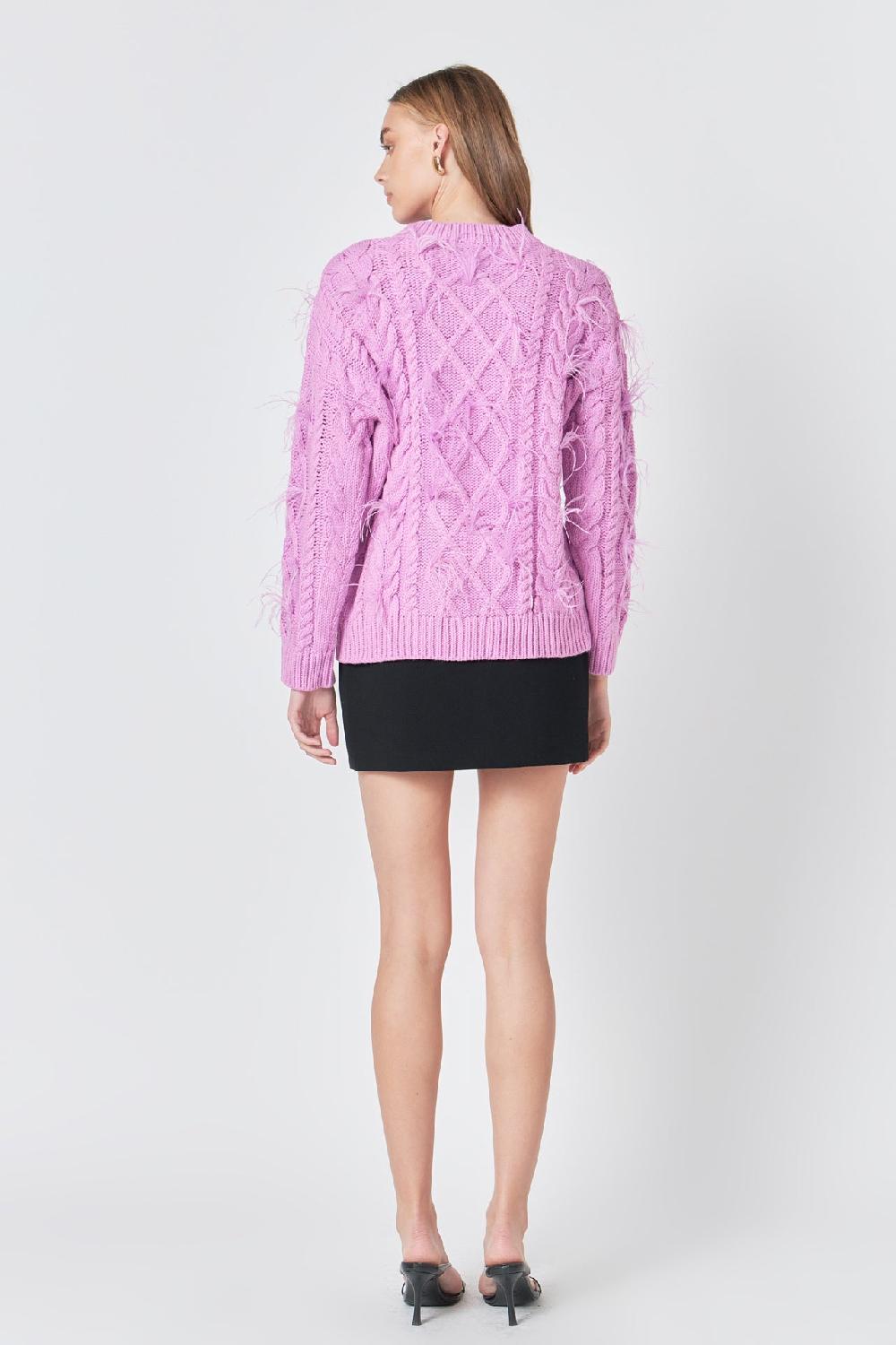 Endless Rose Feather Detail Sweater LILAC