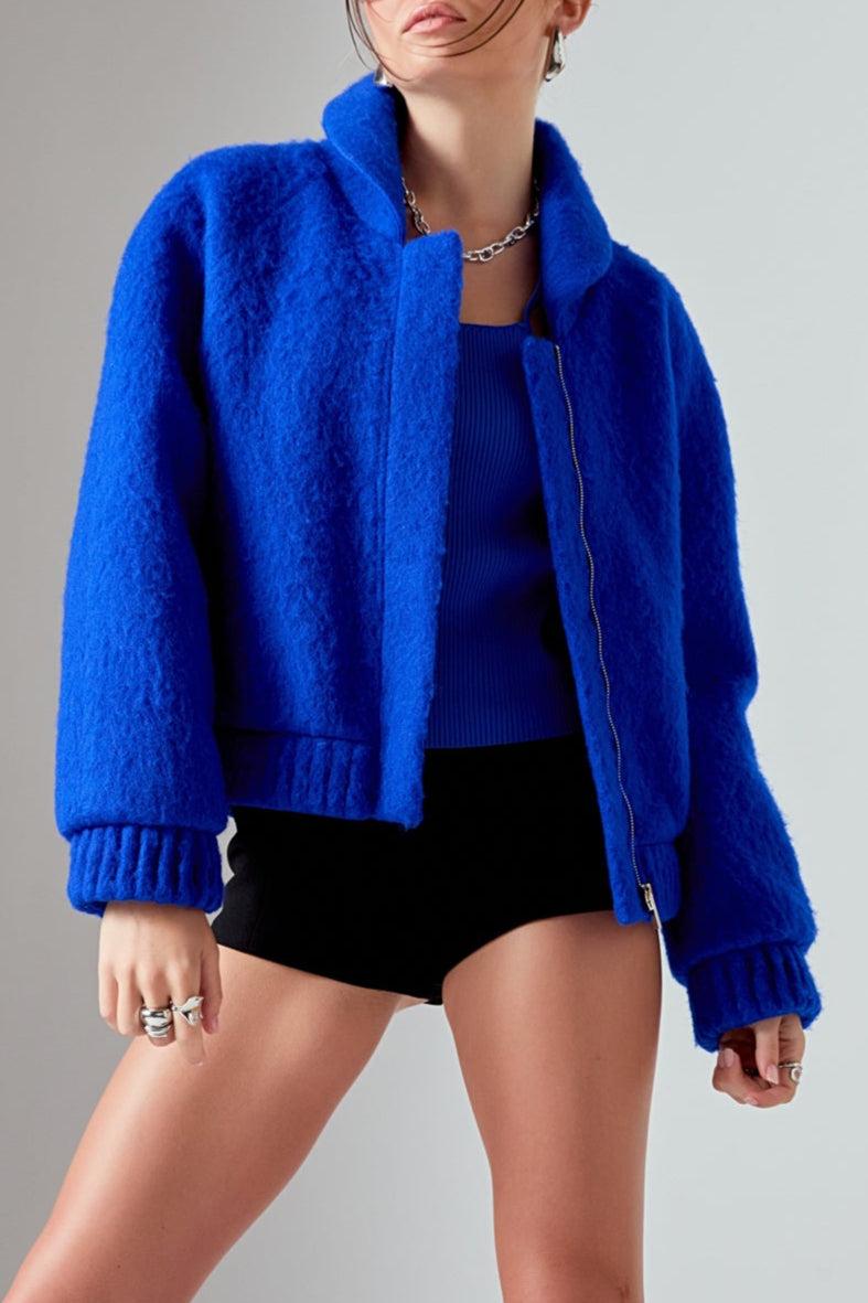 Endless Rose Felt Solid Bomber BLUE
