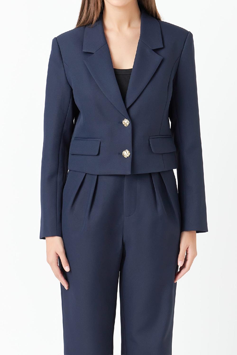 Endless Rose Fitted Blazer NAVY