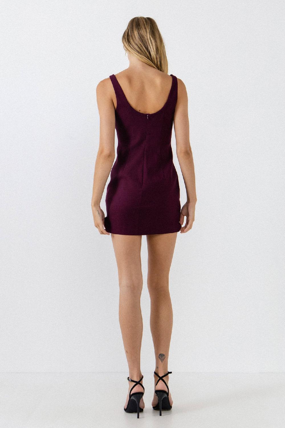 Endless Rose Fitted Dress BURGUNDY