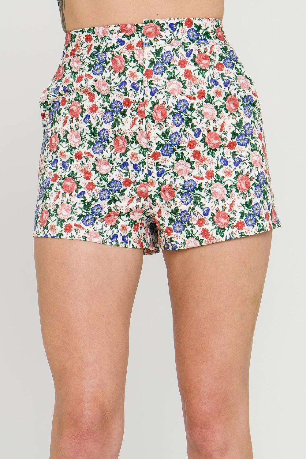 Endless Rose Floral Basic Shorts IVORY MULTI