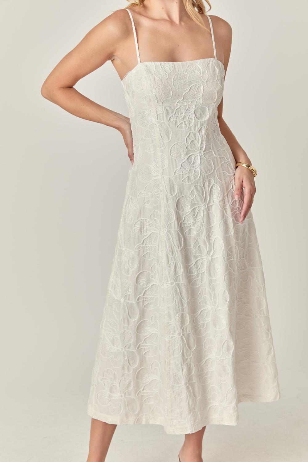 Endless Rose Floral Embroidered Maxi Dress IVORY