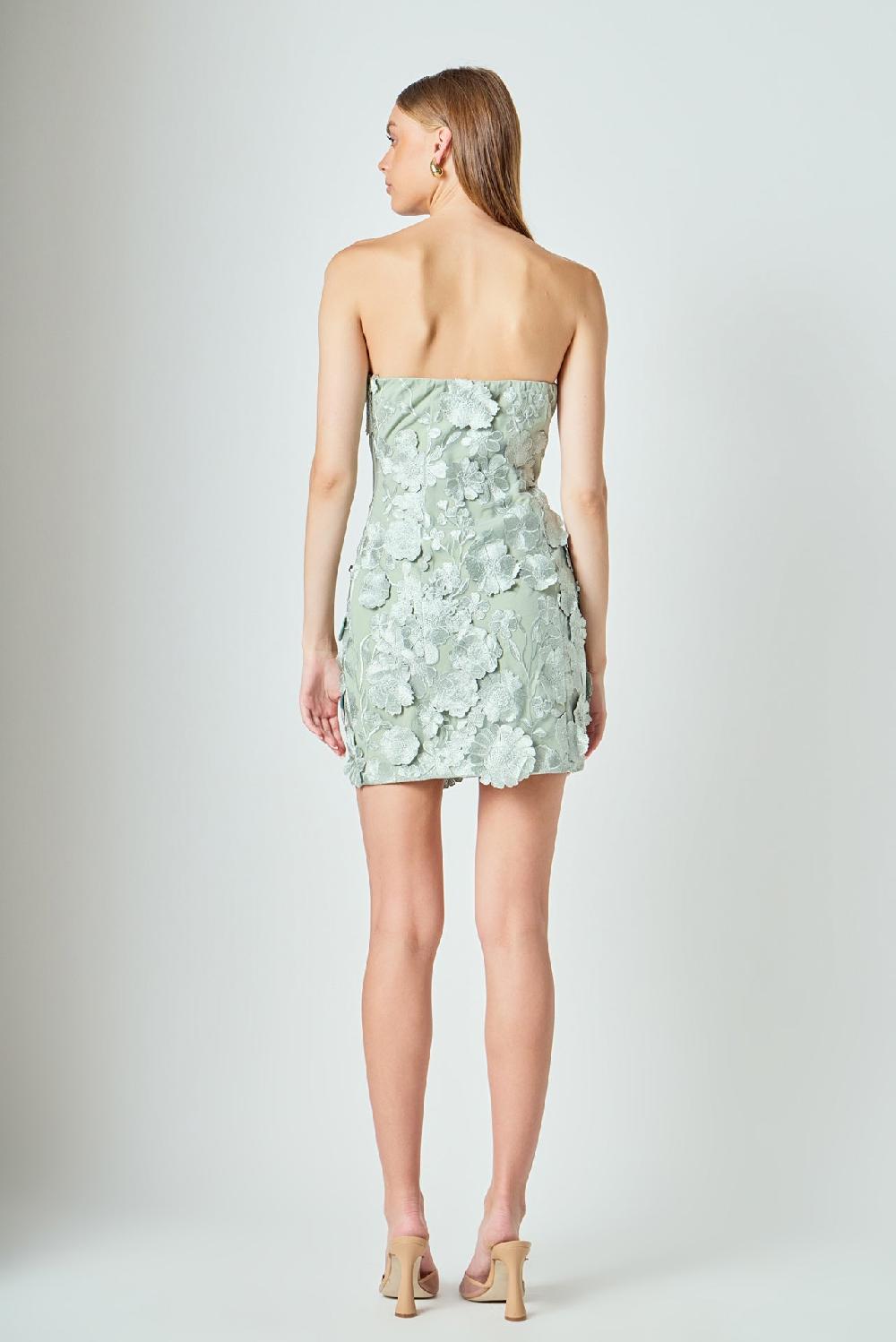 Endless Rose Floral Embroidered Mini Dress SAGE