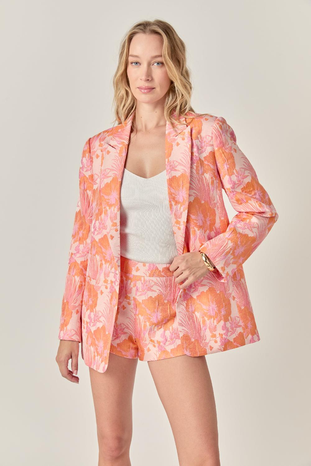endless rose Floral Jacquard Blazer PINK MULTI