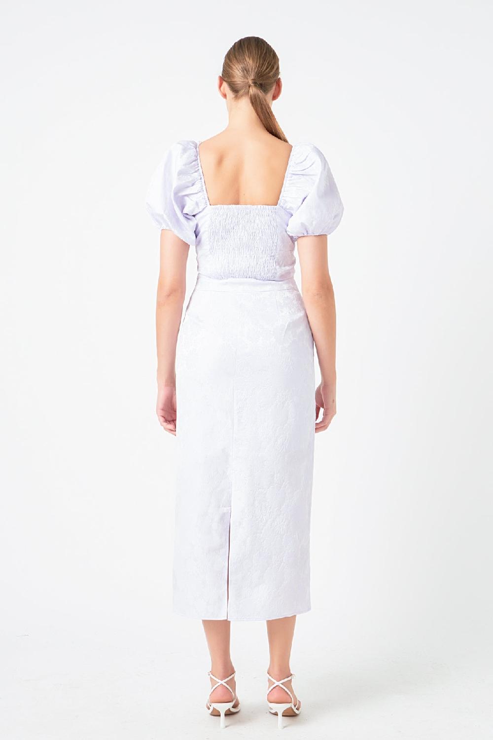 Endless Rose Floral Jacquard Maxi Skirt LAVENDER