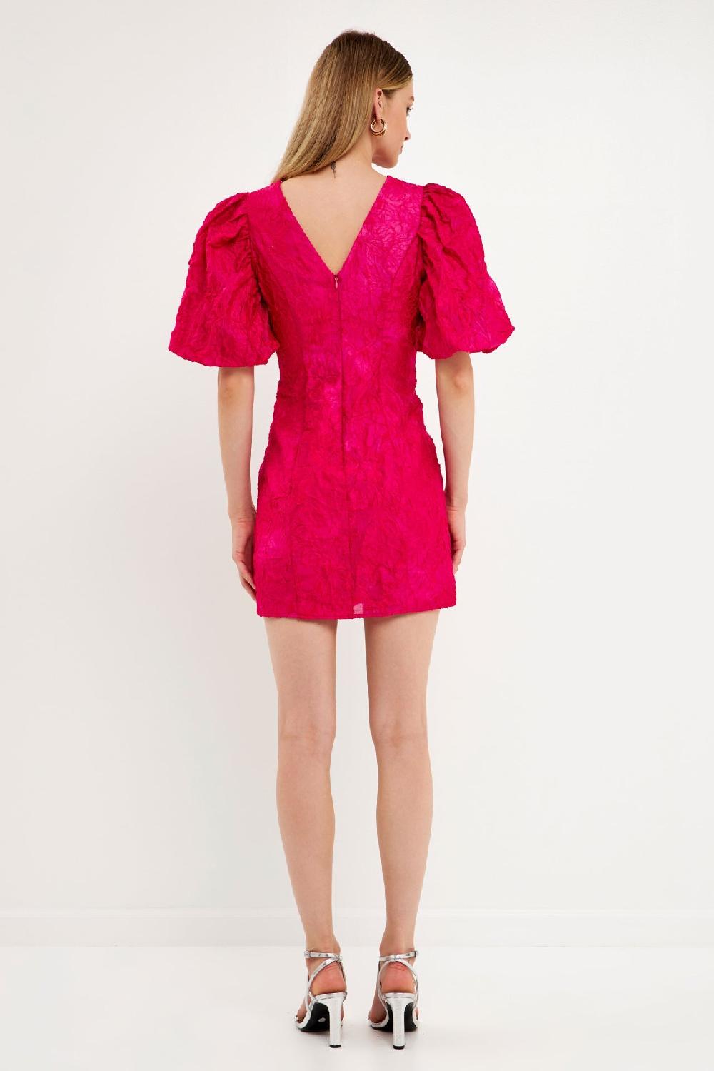 Endless Rose Floral Jacquard Mini Dress BERRY