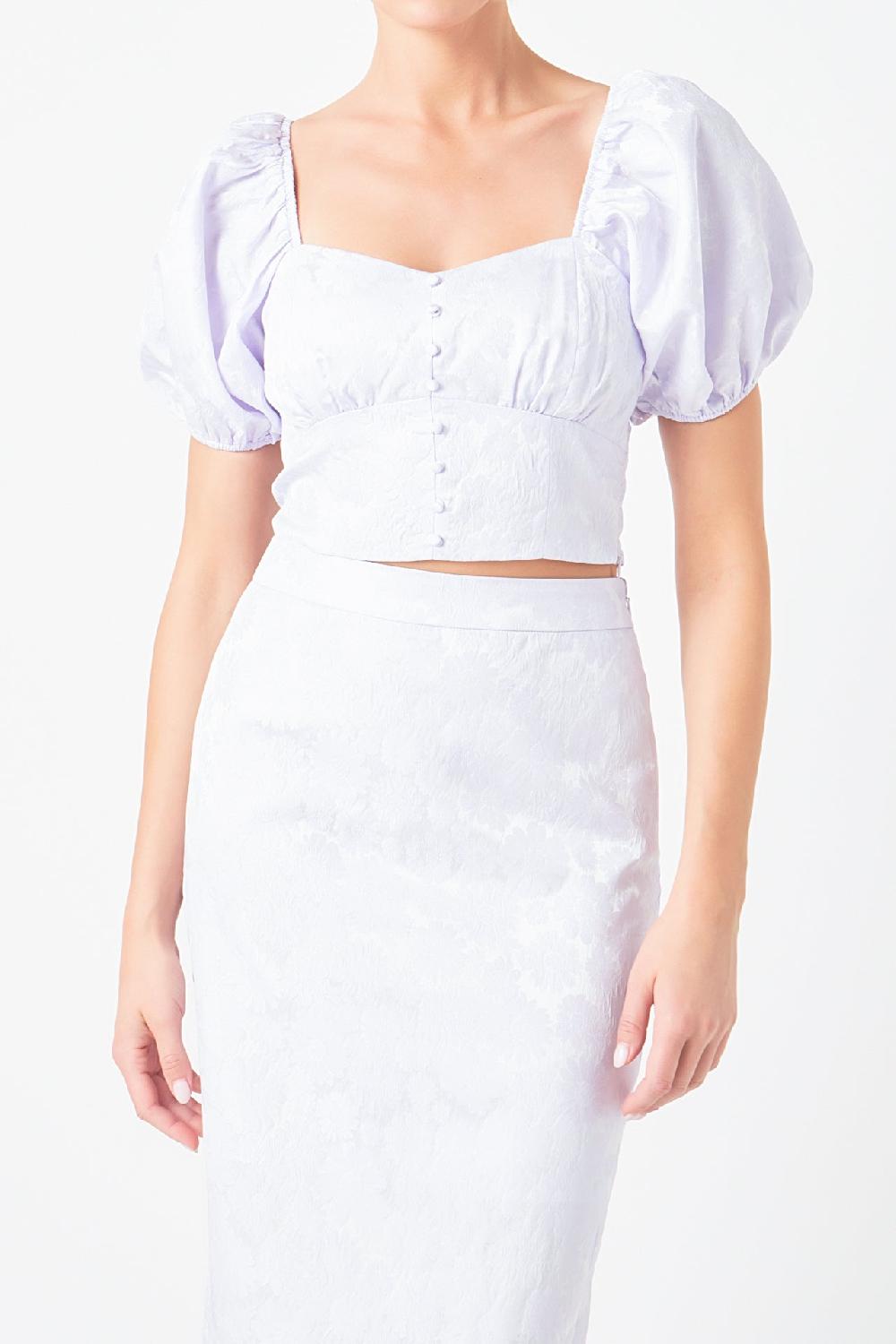 Endless Rose Floral Jacquard Top LAVENDER