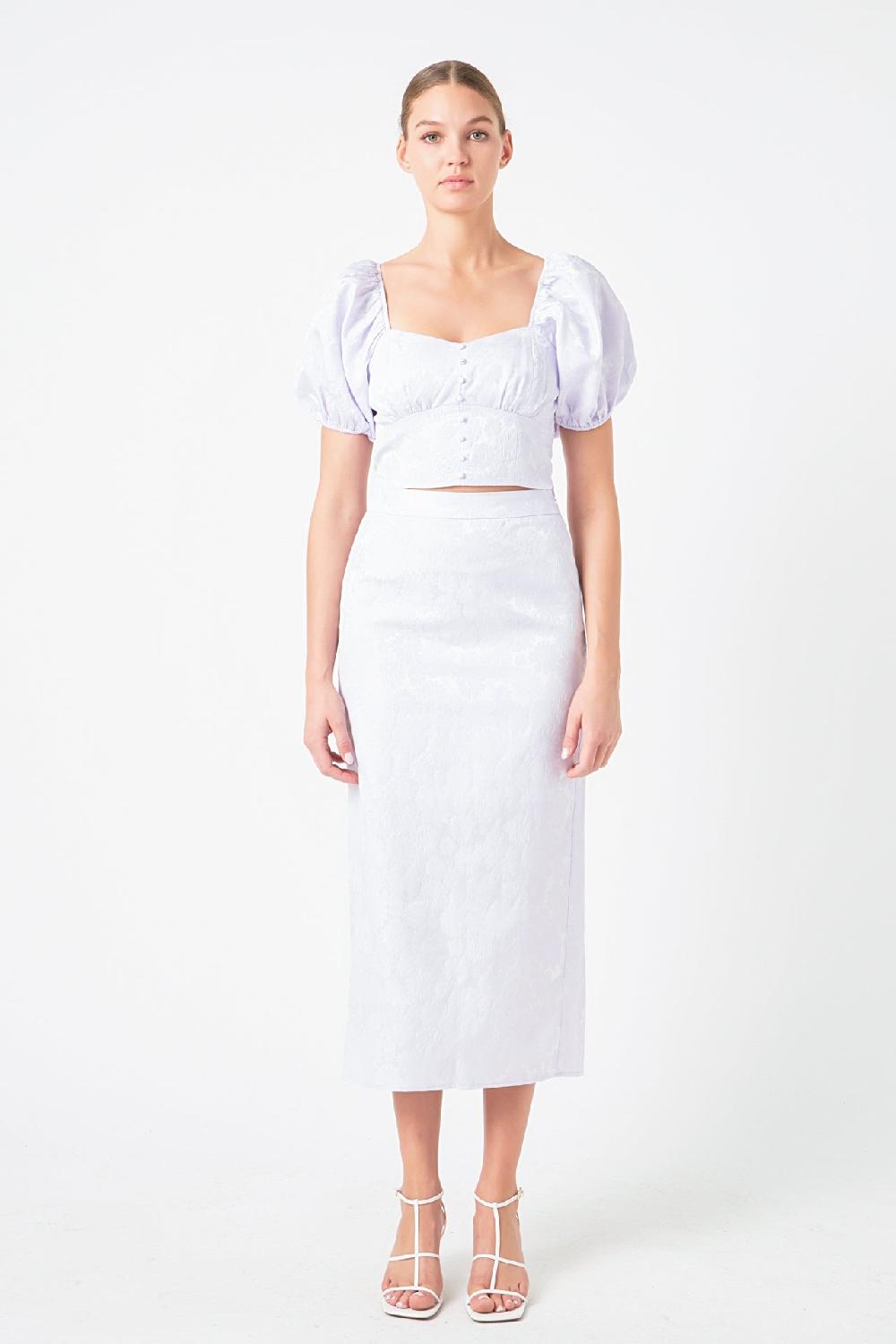 endless rose Floral Jacquard Top LAVENDER