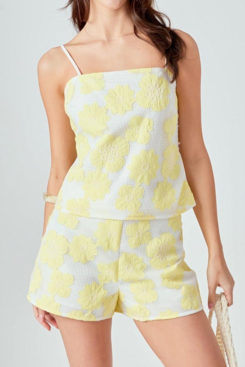 Endless Rose Floral Net Top WHITE/YELLOW
