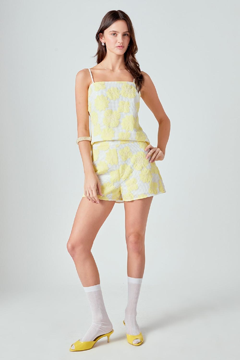 Endless Rose Floral Net Top WHITE/YELLOW