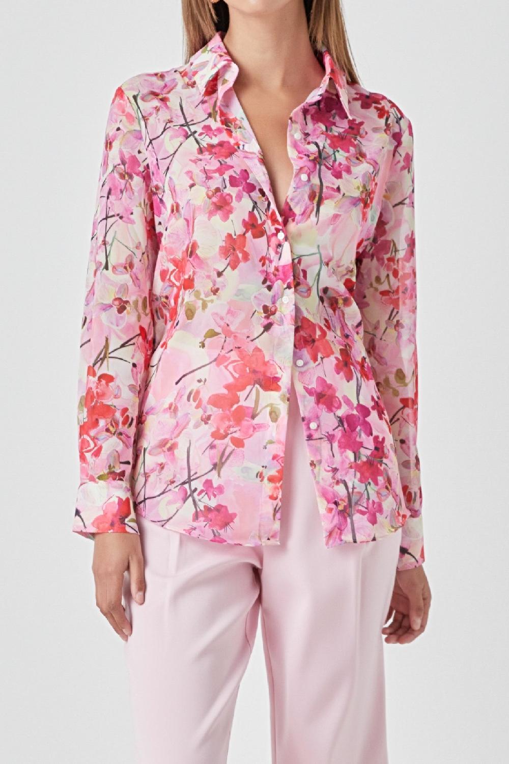 Endless Rose Floral Print Oversize Shirt MULTI