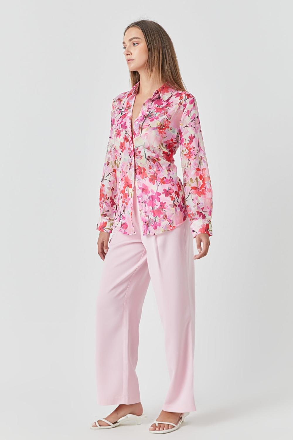 Endless Rose Floral Print Oversize Shirt MULTI