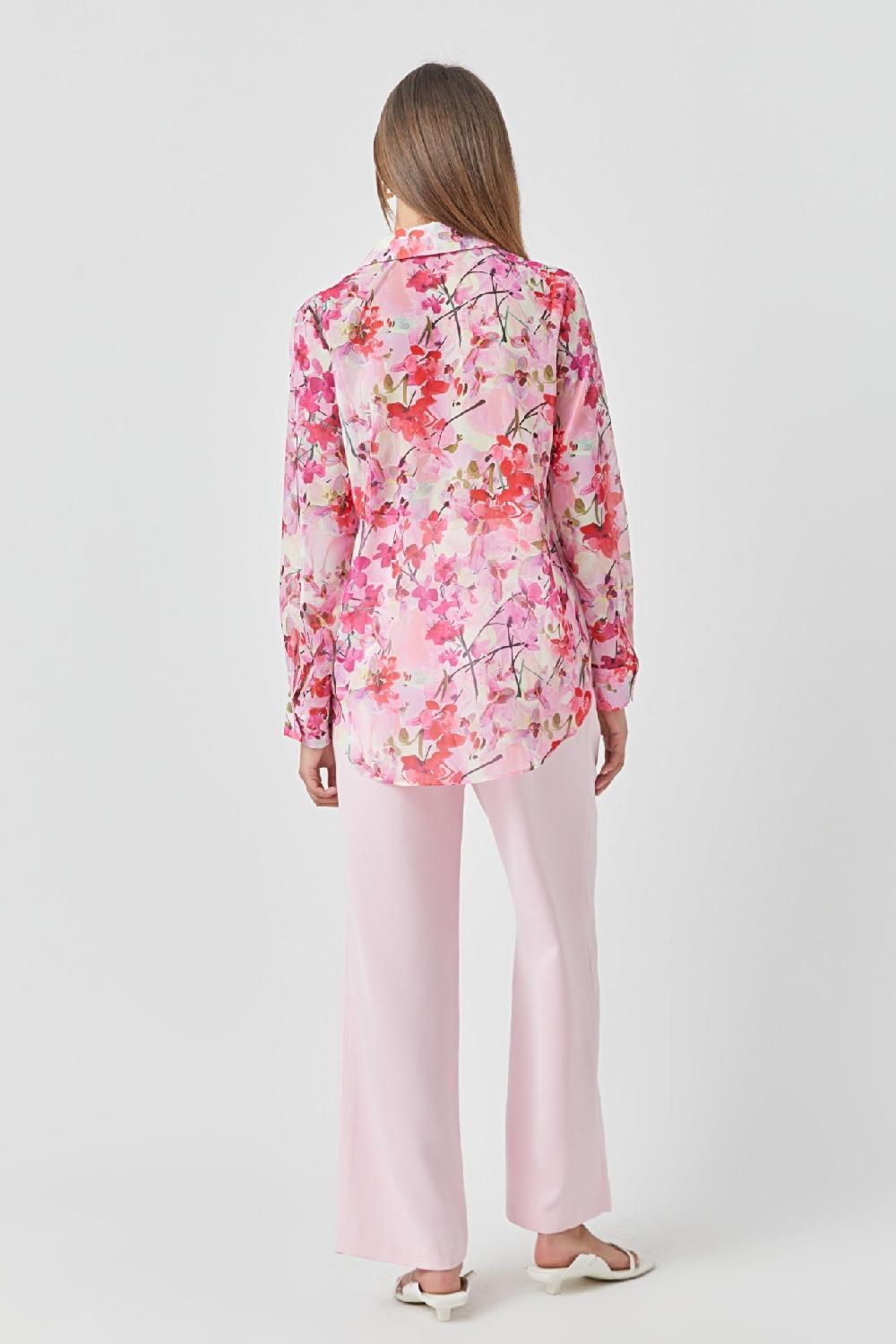 Endless Rose Floral Print Oversize Shirt MULTI