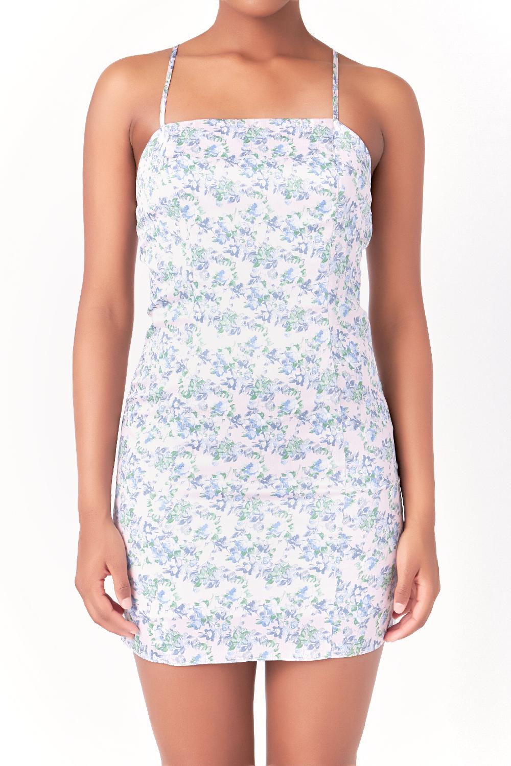 Endless Rose Floral Satin Mini Dress PINK MULTI