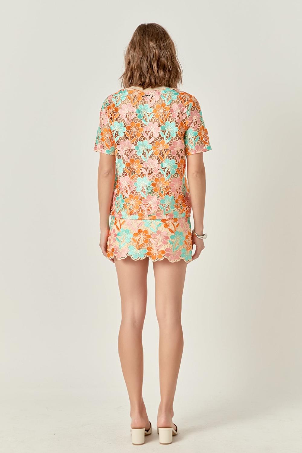 Endless Rose Floral Short Sleeve Top MULTI