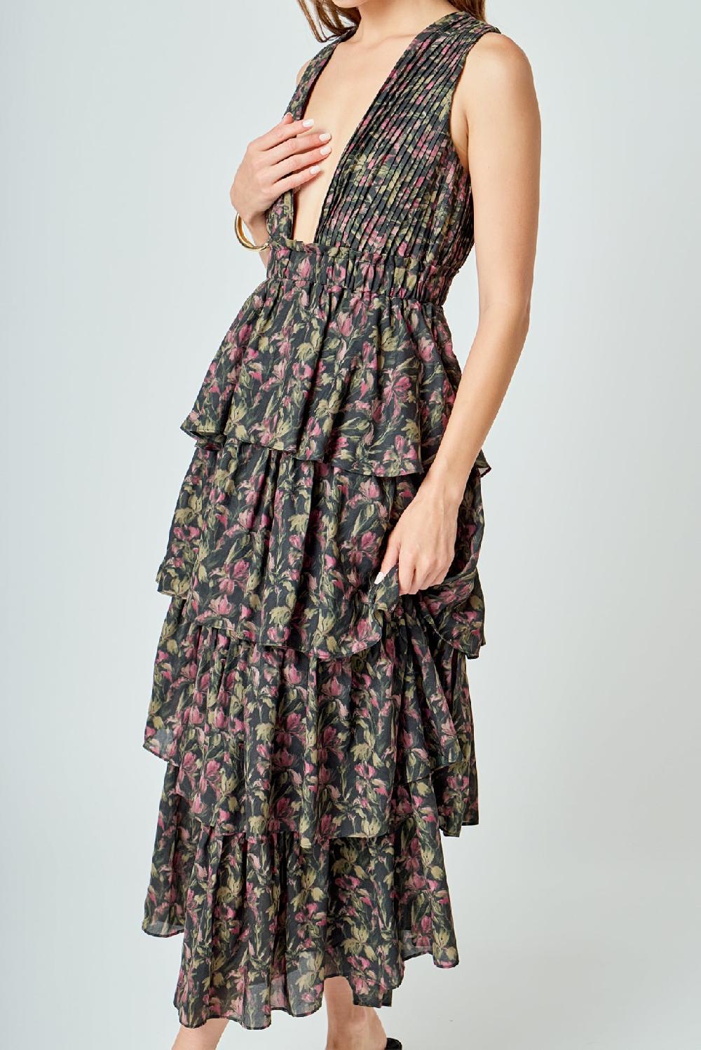 Endless Rose Floral Tiered Maxi Dress MULTI
