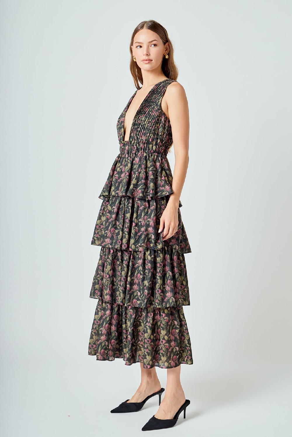 Endless Rose Floral Tiered Maxi Dress MULTI