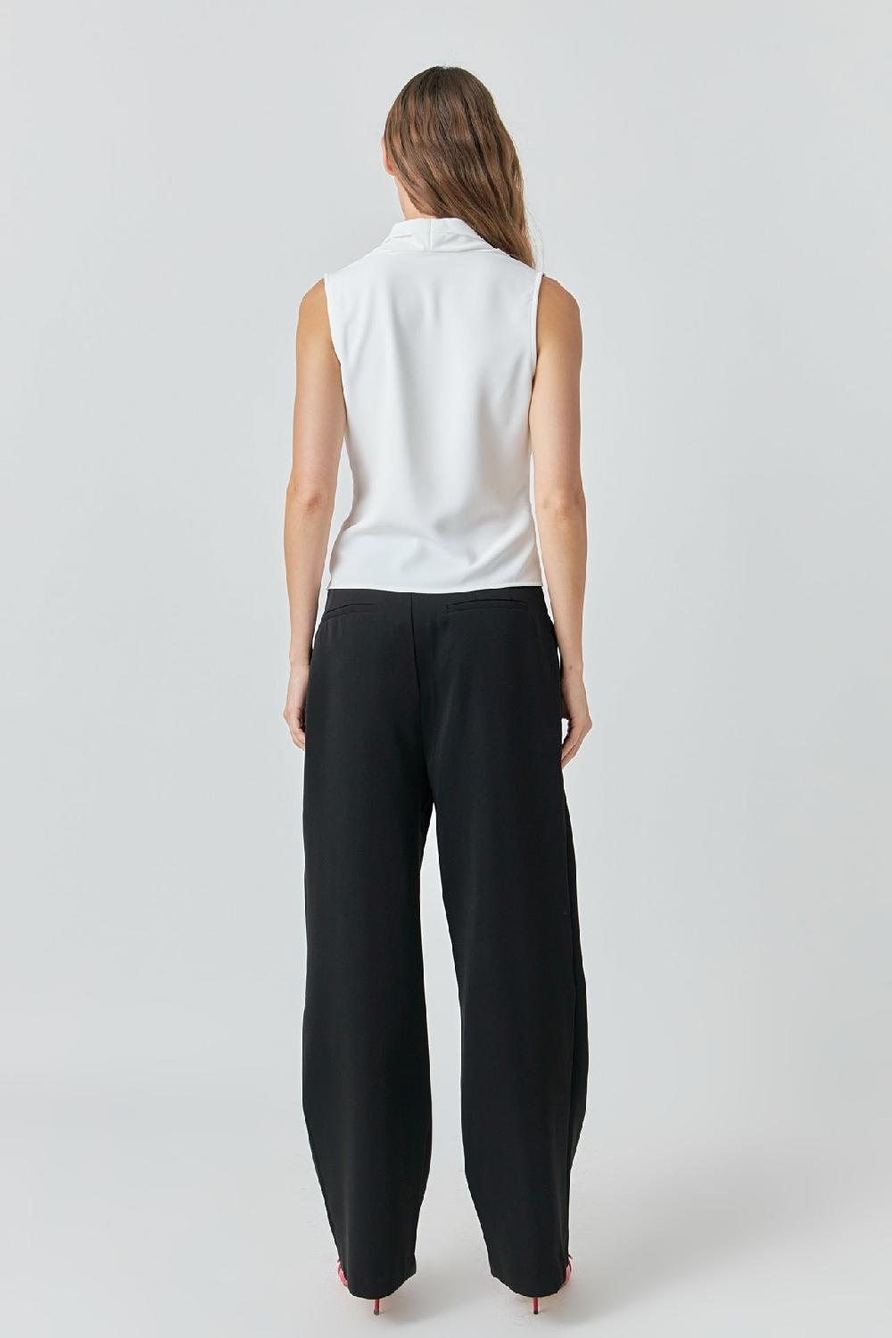 Endless Rose Flowy Neckline Sleeveless Top WHITE