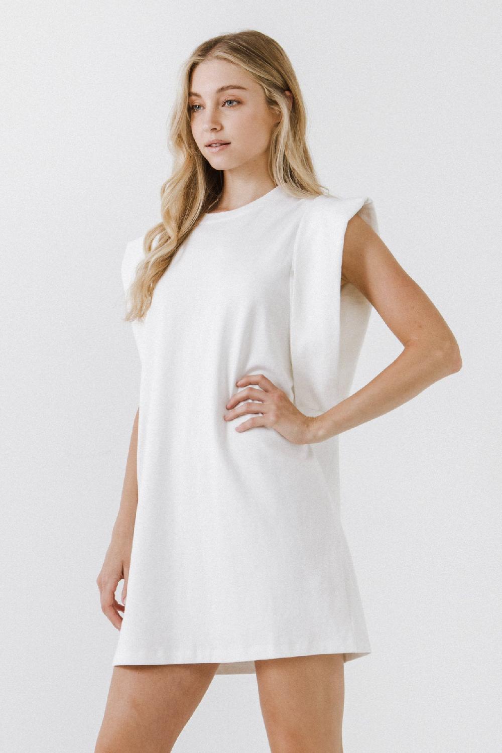 Endless Rose Folded Detail Mini Dress WHITE