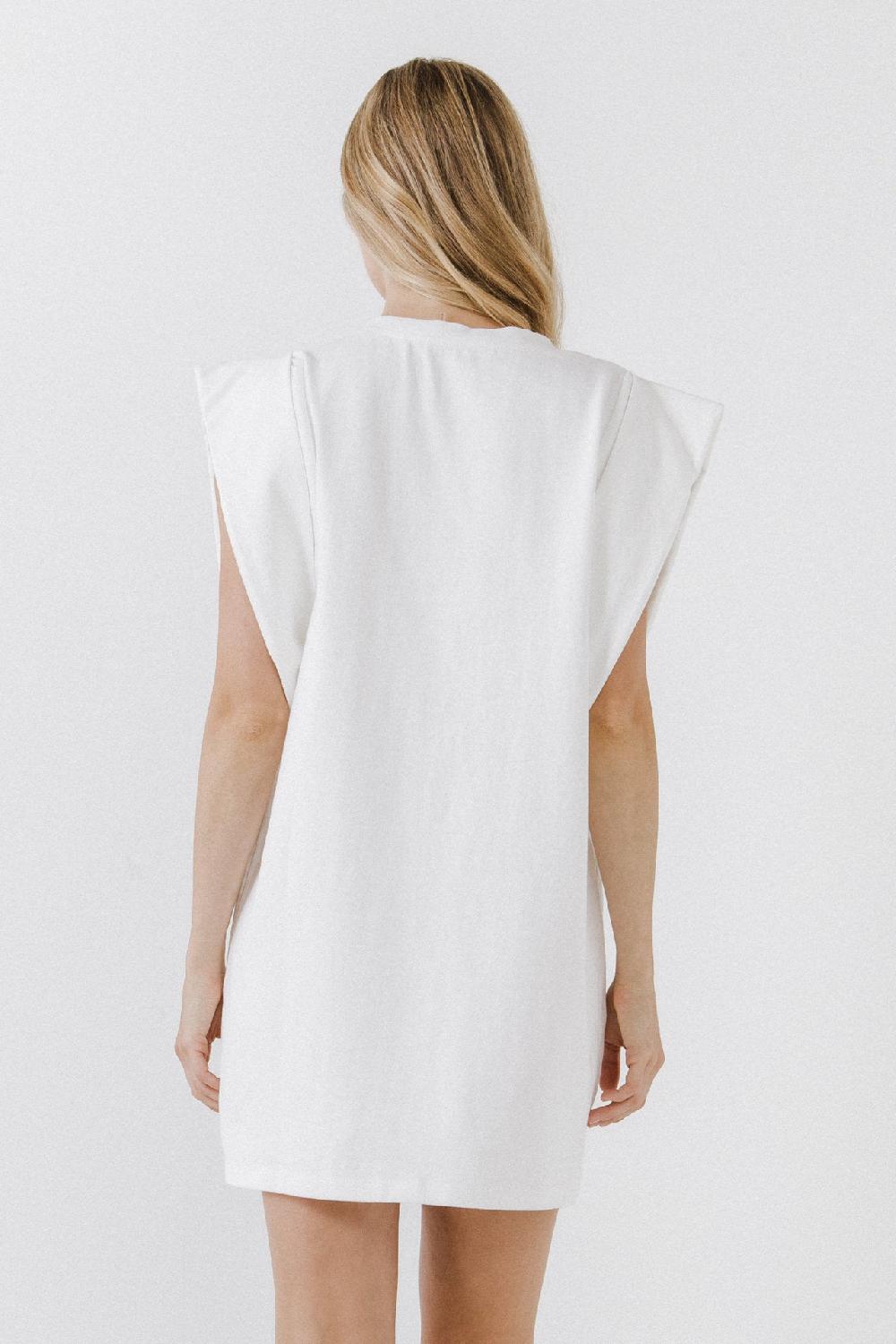 Endless Rose Folded Detail Mini Dress WHITE