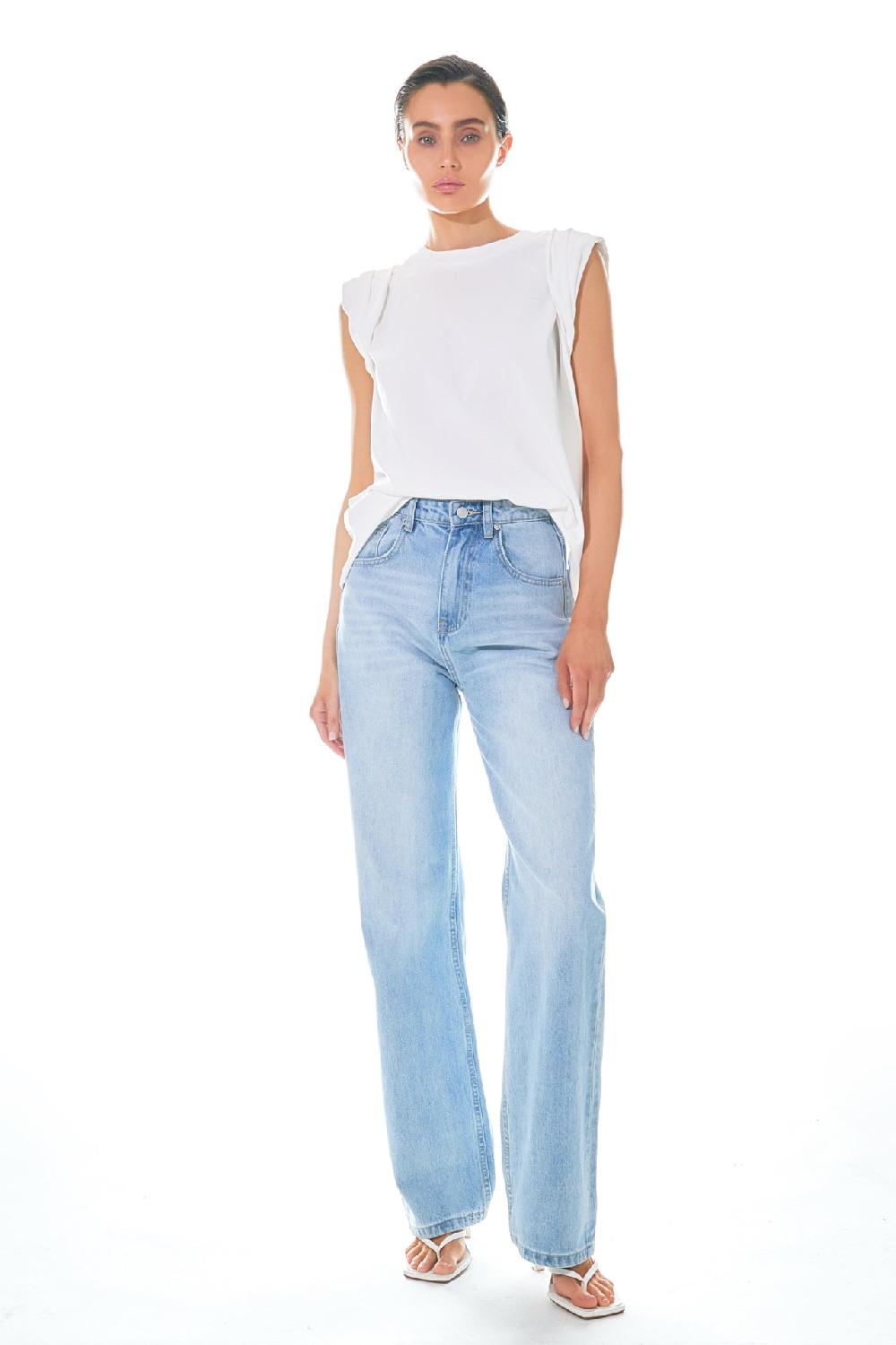 Endless Rose Folded Sleeve Top WHITE