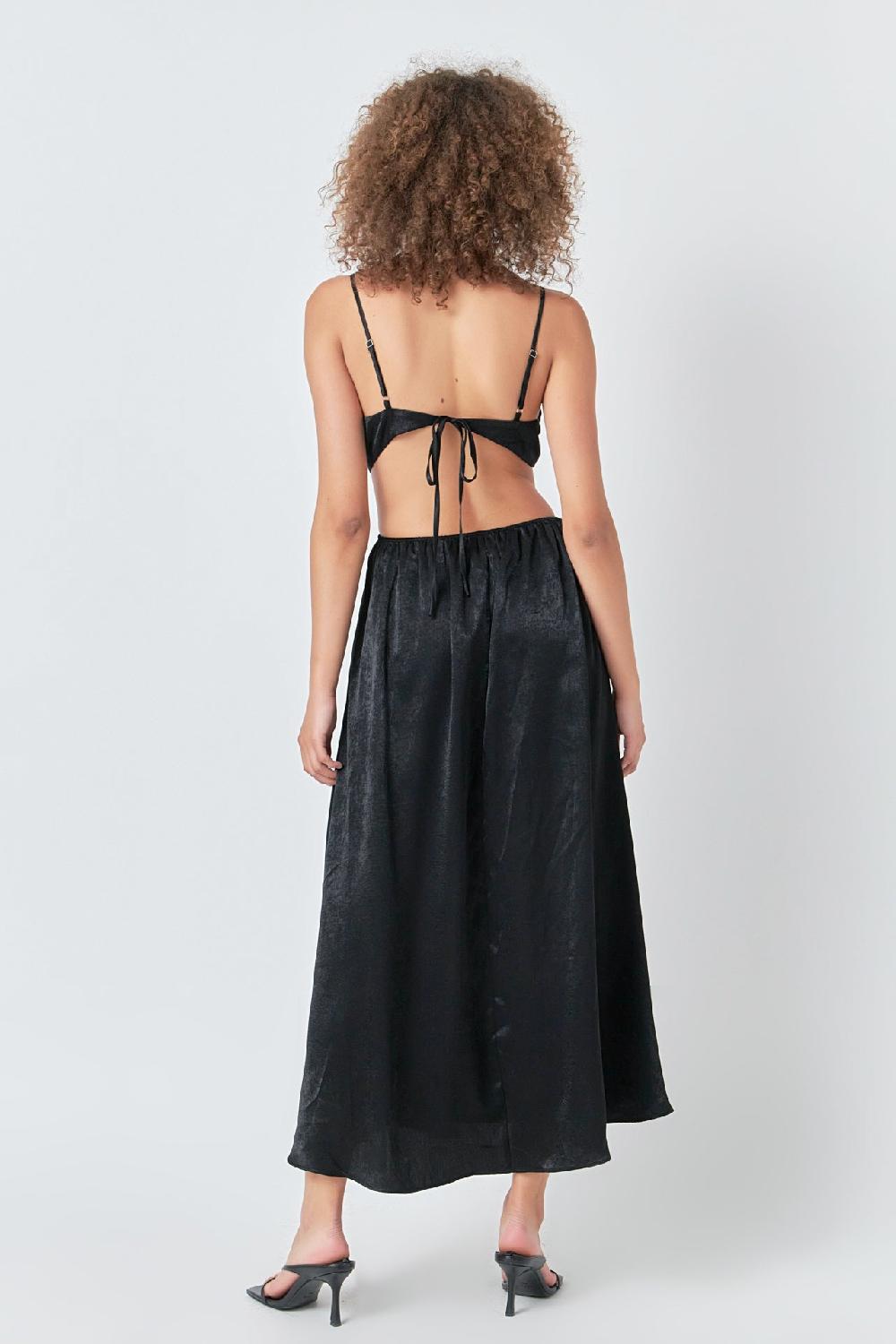 Endless Rose Front Twist Maxi Dress BLACK