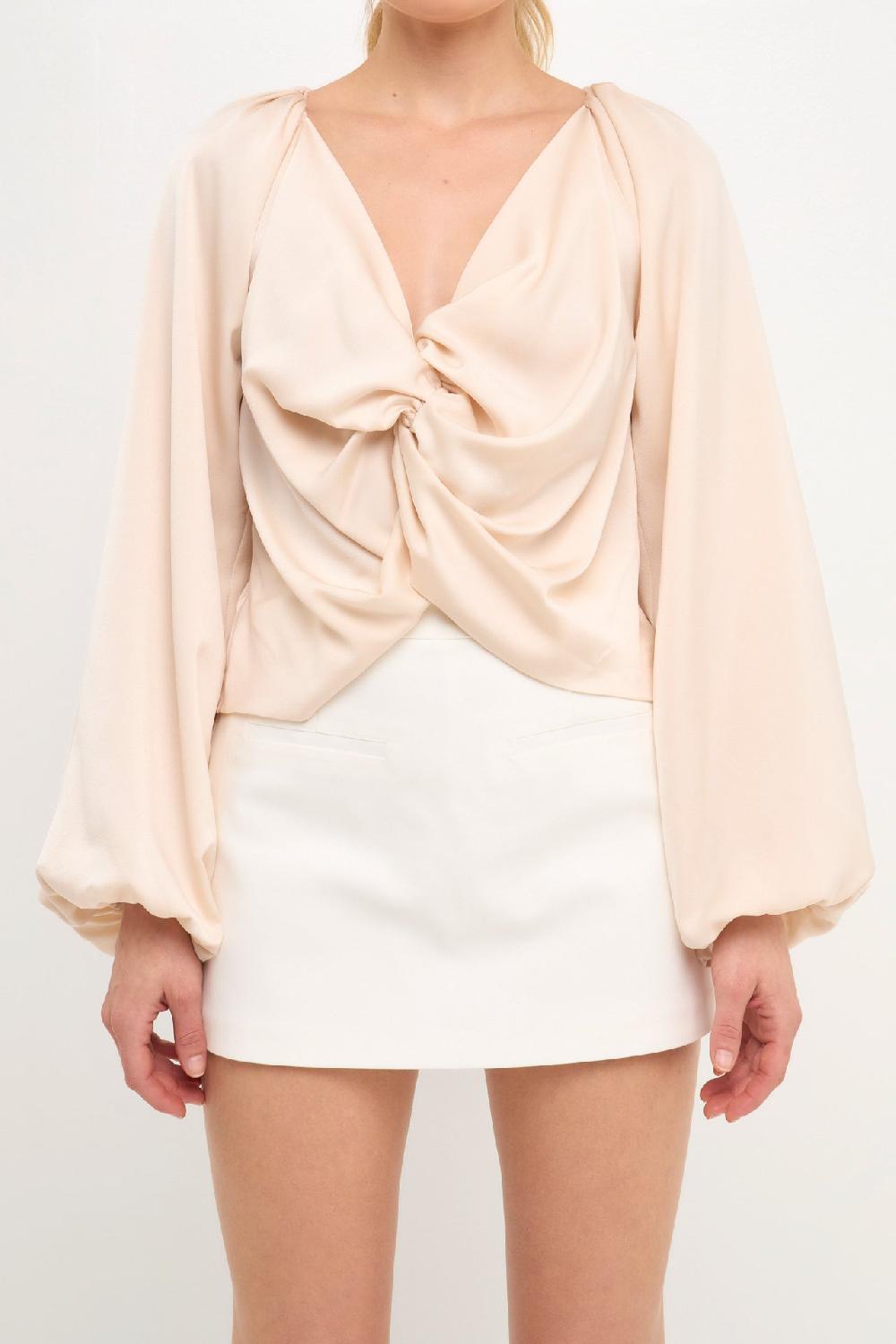 Endless Rose Front Twist Top CREAM