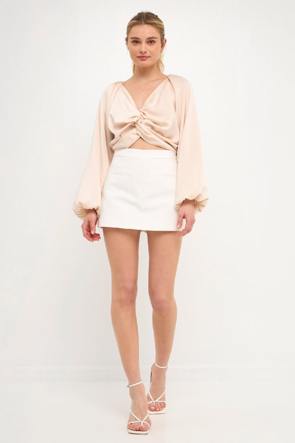 Endless Rose Front Twist Top CREAM