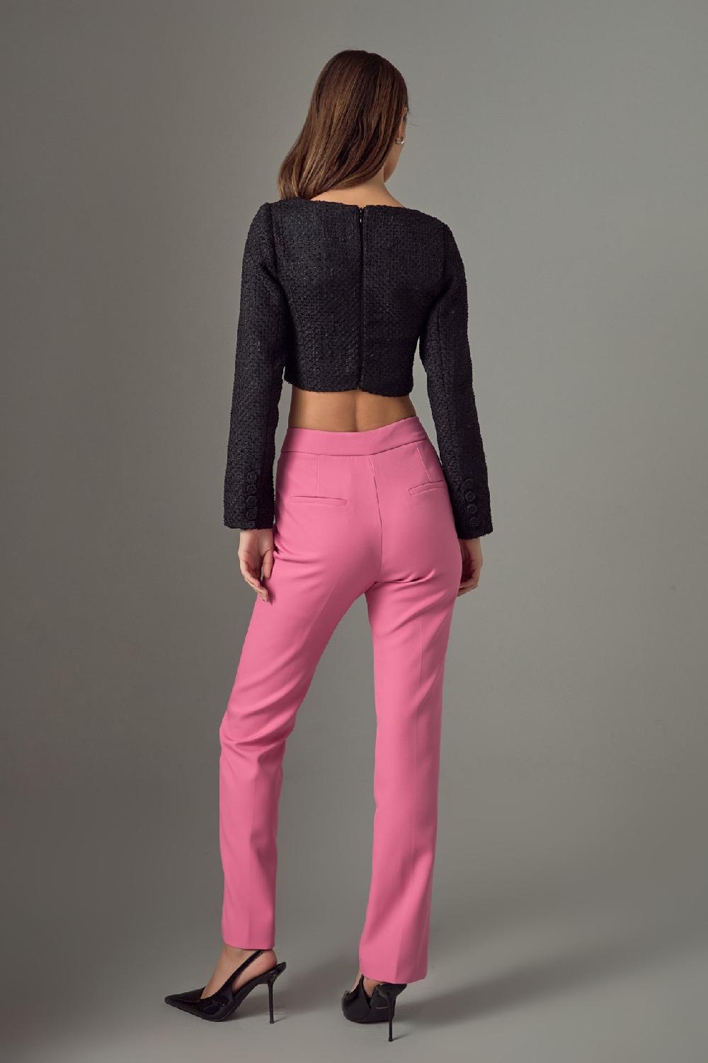 Endless Rose Full Length Low Rise Pants WHITE