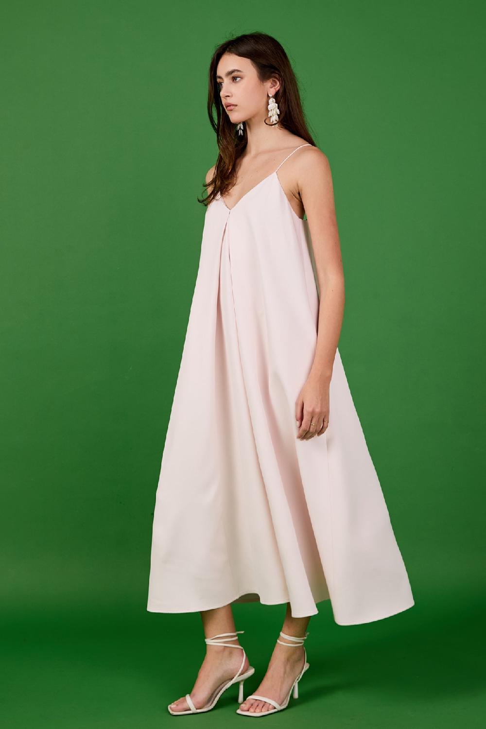 Endless Rose Godet Voluminous Midi Dress PINK