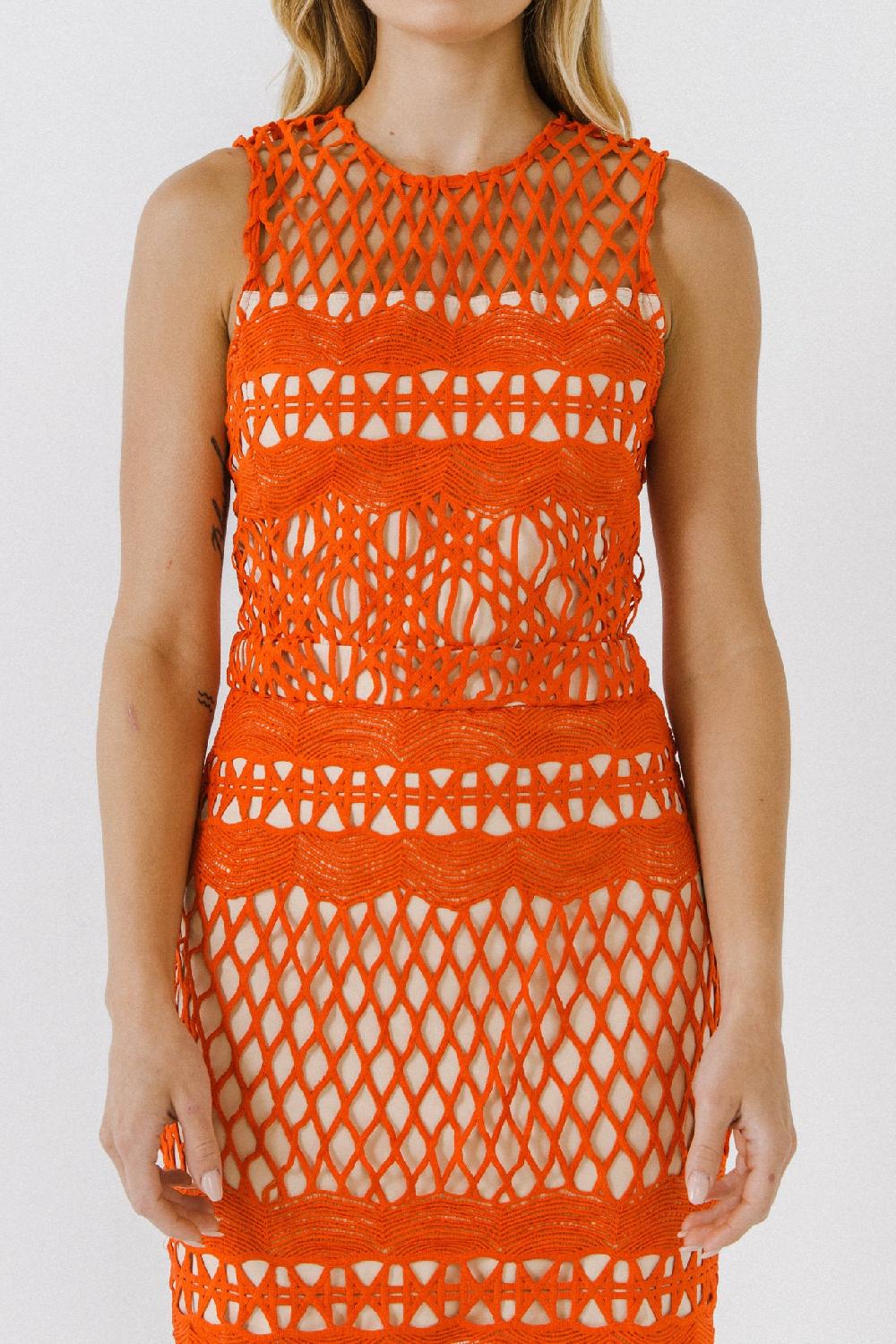 Endless Rose Guipure Lace Dress CHILI