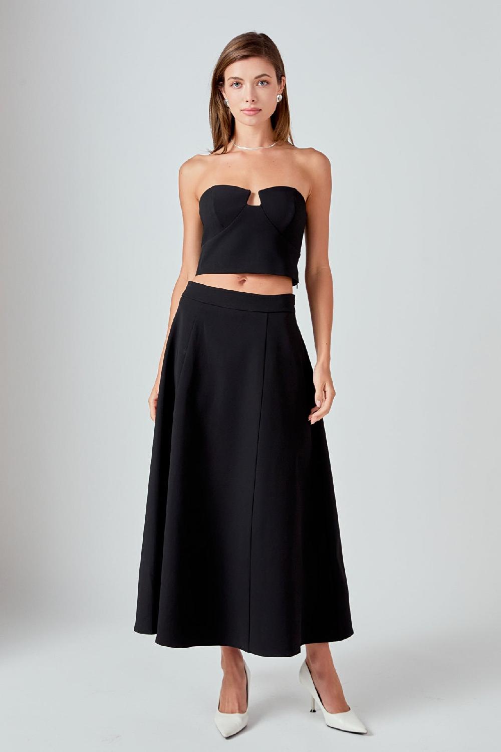 Endless Rose Haley V Strapless Top BLACK